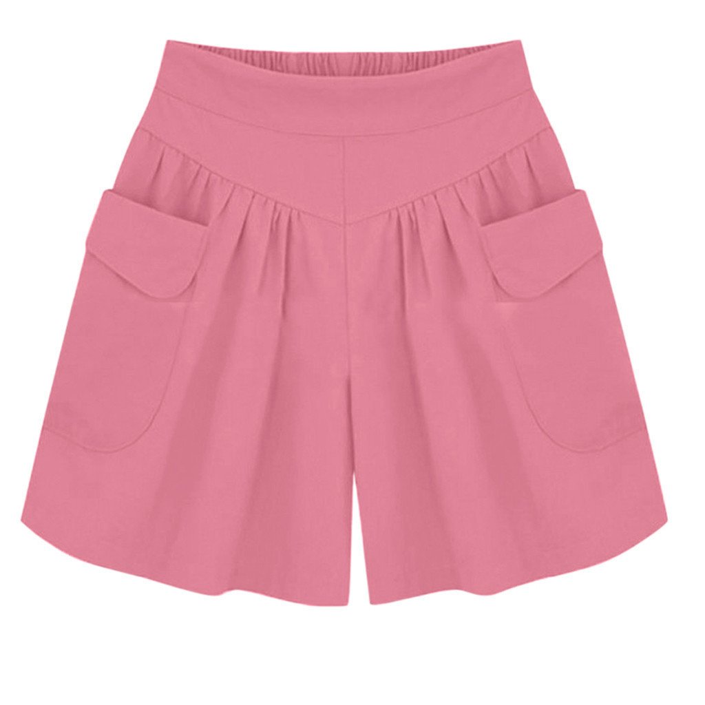 ??Women Beach Casual Hot Shorts with Elastic Waistband