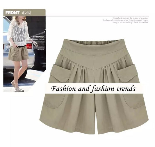 ??Women Beach Casual Hot Shorts with Elastic Waistband