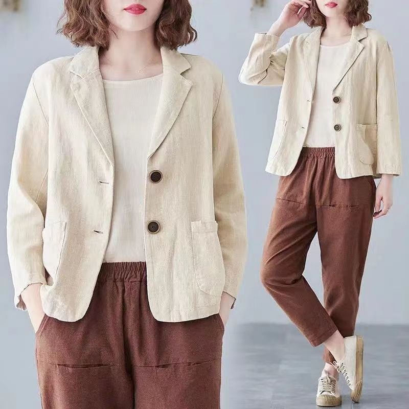 Versatile Long Sleeved Casual Loose Suit Jacket